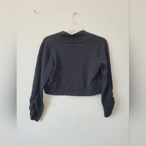 Maurices Cropped Black Half Cardigan Sweater Modest Coverup Y2K Formal Medium - Picture 7 of 9
